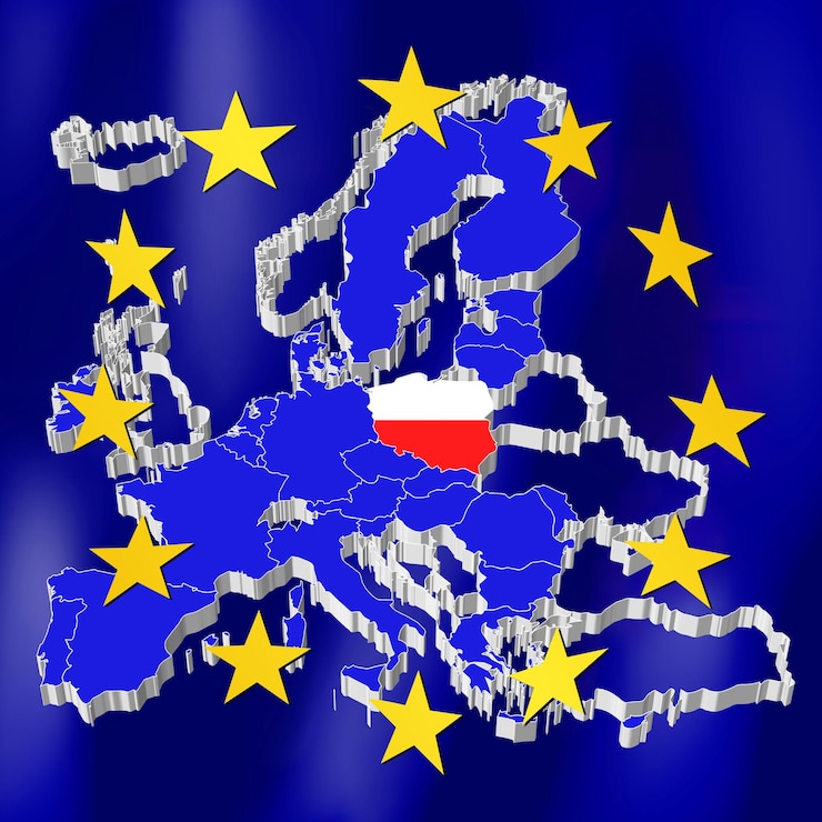 Foto unión europea mapa polonia