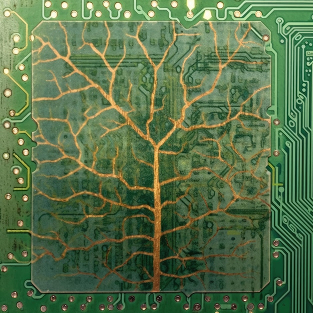 Foto unión de la tecnología y la naturaleza