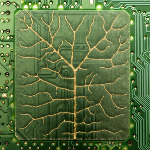 Foto unión de la tecnología y la naturaleza