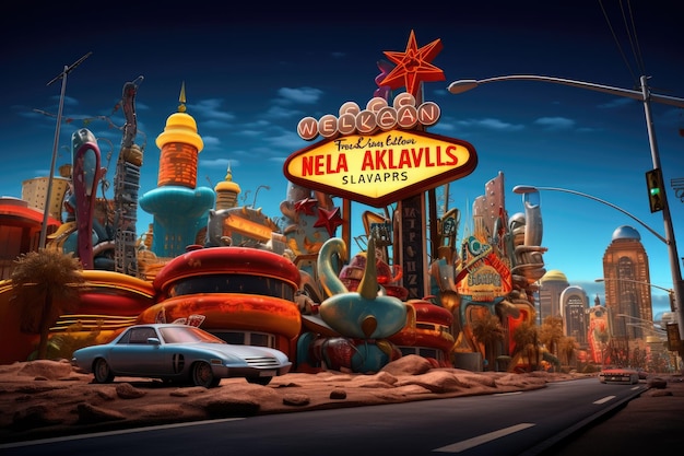 Universal Studios em Las Vegas Universal Studios é um parque temático localizado na Las Vegas Strip Bem-vindo à cidade de Never Sleep Las Vegas Gerado por IA