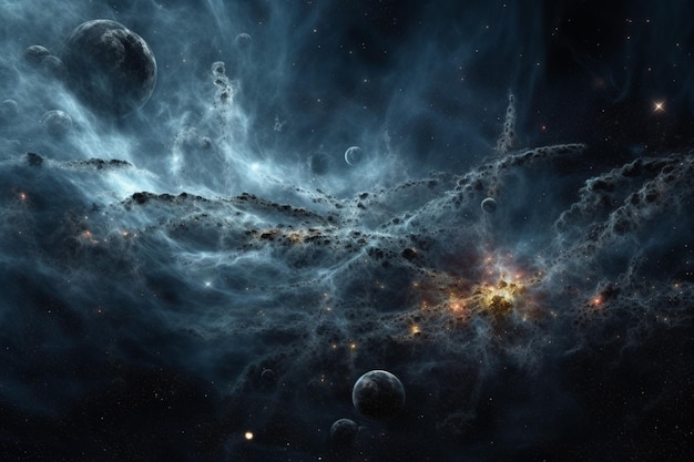 Universestars nebulagalaxy El planeta más lejano del universo lleno de maravillas criaturas invisibles y lugares IA generativa
