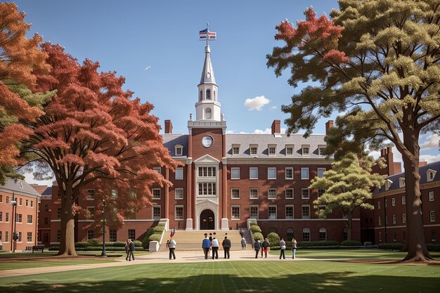 Foto universidad de harvard en cambridge, estados unidos