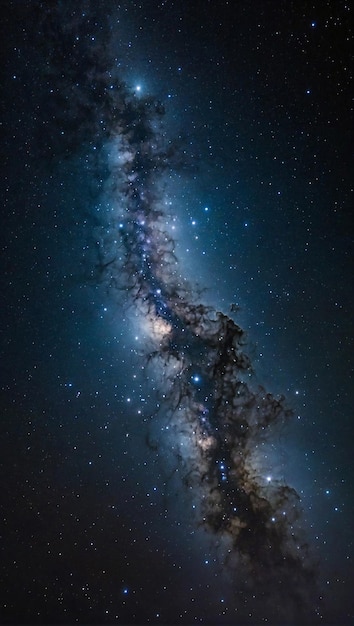 Un universo de color azul oscuro con un lienzo brillante salpicado de estrellas