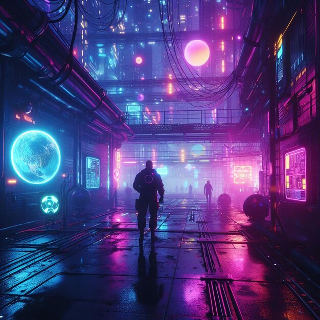 Foto el universo del cyberpunk