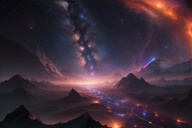 Universo espaço galáxia planeta via láctea sistema solar tecnologia de fundo ilustração de papel de parede