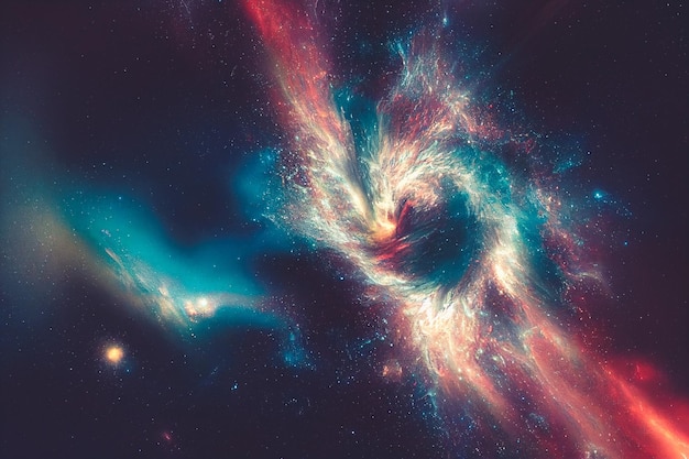 Universo estrelado da galáxia da cor vibrante esplêndido na ilustração 3D da arte digital