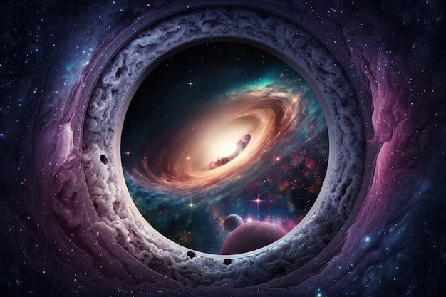 Universo sin fin con estrellas y galaxias en el espacio exterior Cosmos art