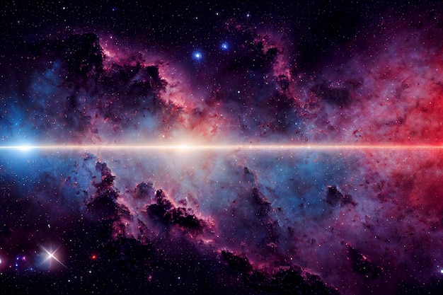 Universo infinito com estrelas e galáxias no espaço sideral cosmos art cgi