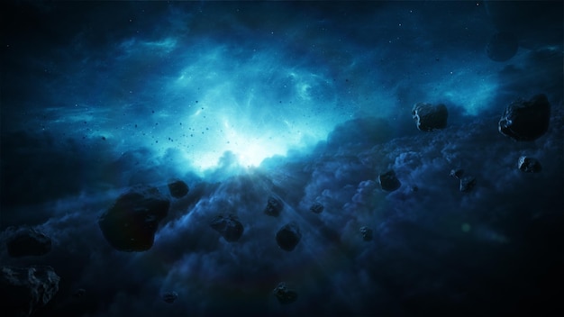 Universum Meteorit im Raum