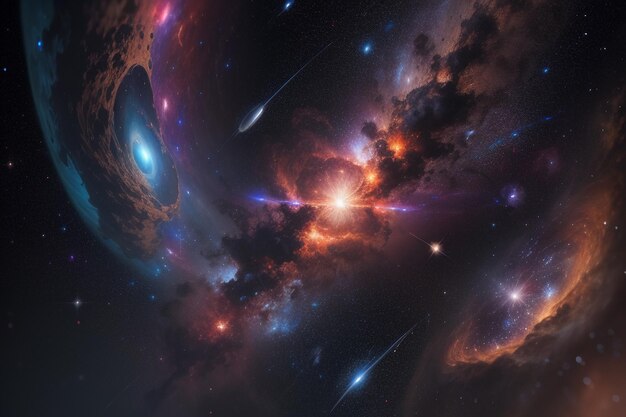 Universum, Raum, Galaxie, Planet, Milchstraße, Sonnensystem, Technologie, Hintergrund, Tapeten, Illustration