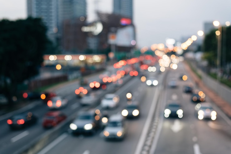 Foto unklares bild einer autobahn am abend