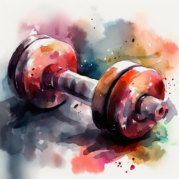 Unleashed Watercolor Gym Mancuernas para el sitio web de Fitness