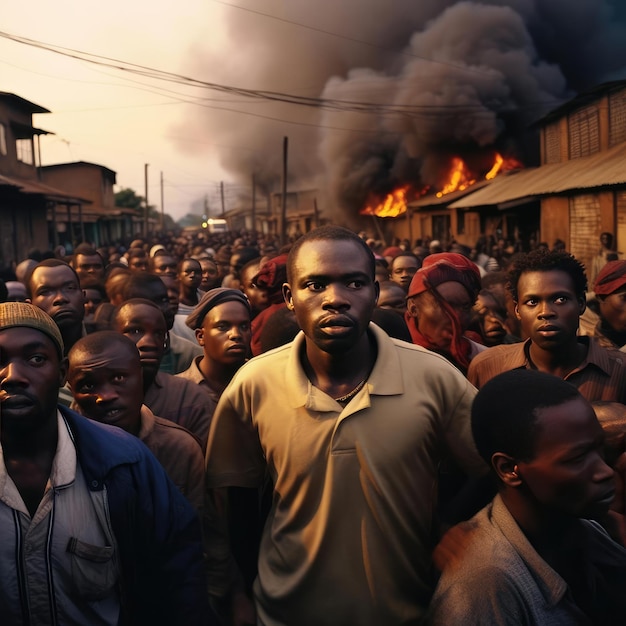 Unordnung auf den Straßen in Afrika