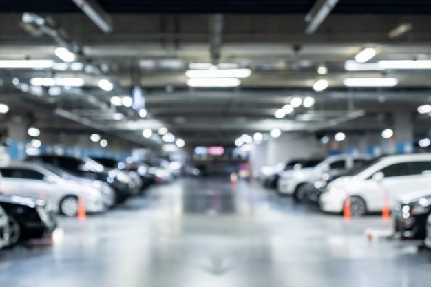 Foto unschärfe nicht im fokus tiefgarage im großen kaufhaus.