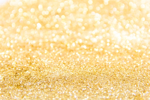 Unscharf Goldglitter Hintergrund. Goldabstrakter bokeh Hintergrund. Weihnachten abstrakten Hintergrund