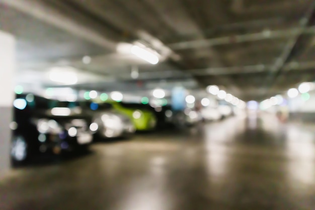 Foto unscharfer parkplatz im abstrakten hintergrund der garage