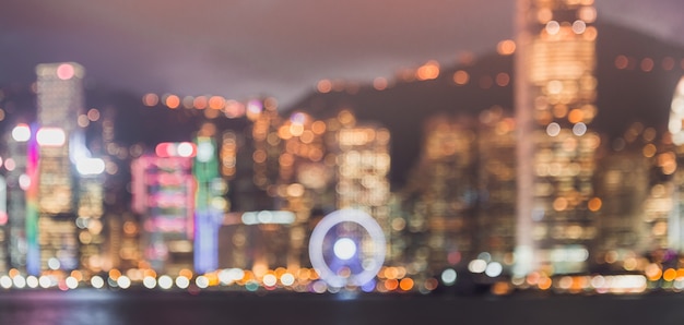 Unscharfes Bild für Hintergrund von Hong Kong-Stadtbild