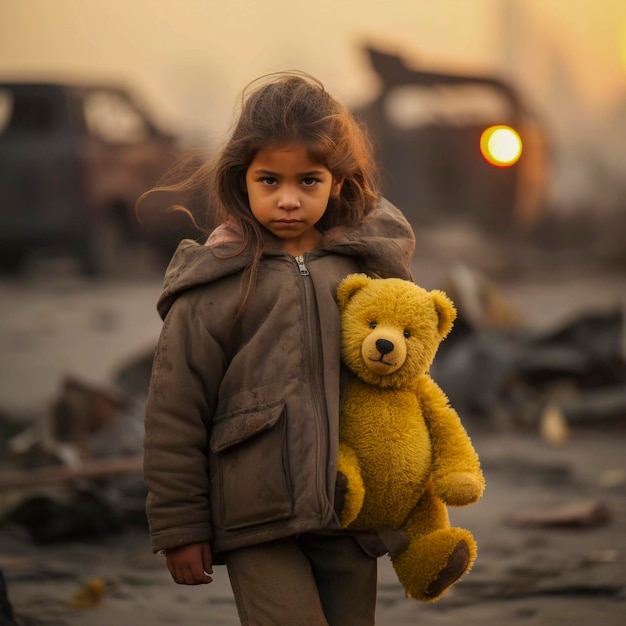 Unschuld inmitten von Konflikten Kinder der generativen KI des Krieges