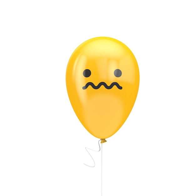 Unsicherer, nervöser Emoji-Schwimmballon