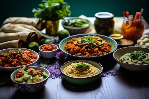 Foto untable vegano para la fiesta del ramadán