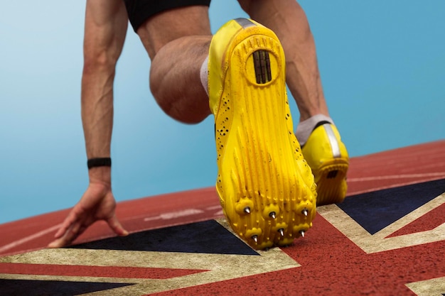 Foto unterer teil des mannes auf der leichtathletik