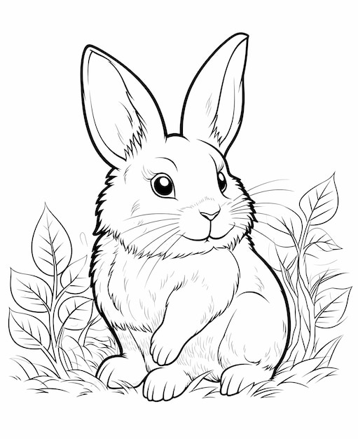 Unterhaltsame Malseite für Kaninchen als Haustier