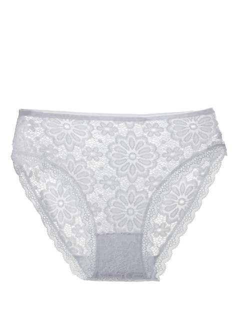 Unterhosen aus Baumwolle und Spitze für Damen, Unterwäsche isoliert auf weißem Hintergrund