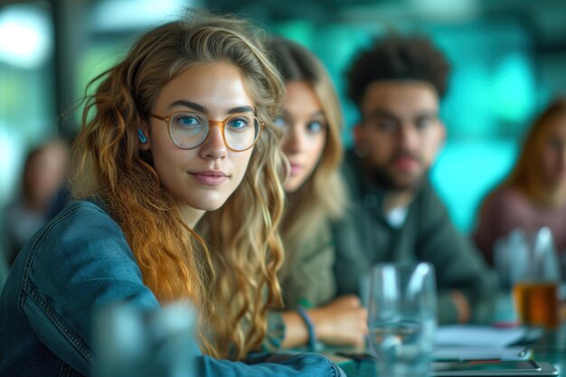 Foto unternehmens- und geschäftsbesprechung bei unternehmensgeschäftsleuten, bei der sie ihre ziele besprechen