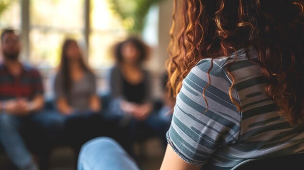 Foto unterstützungsgruppenkonzept menschen unterstützen einander in einer rehabilitationssitzung emotionale unterstützung