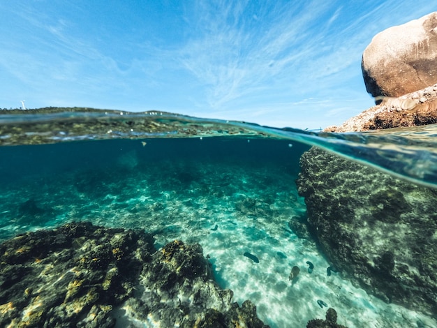 Unterwasser am Strand der Insel