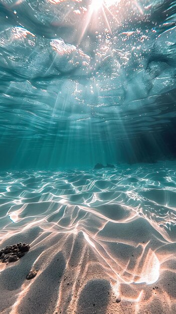 Unterwasser-Hintergrund Abstrakte unterwasser-Huntergründe für Ihr Design Blau tief sehen Unterwasser- Hintergrund ruhige Unterwasser-Szene mit Kopierraum KI-generierte Illustration