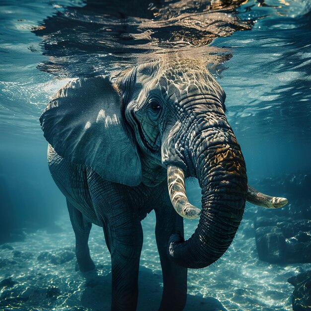 Unterwasser schwimmender Elefant