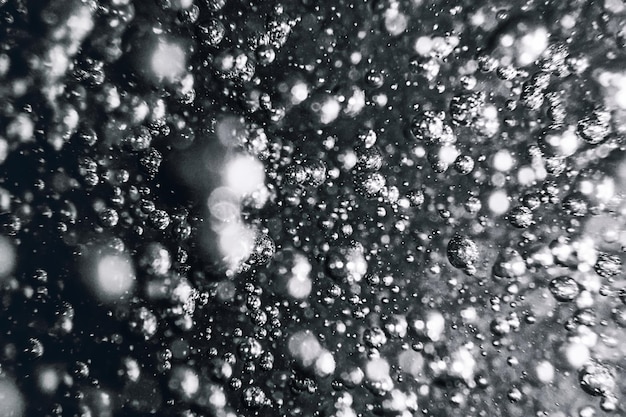 Unterwasserblasen Abstrakter Hintergrund. Luftblasen im Wasserhintergrund.