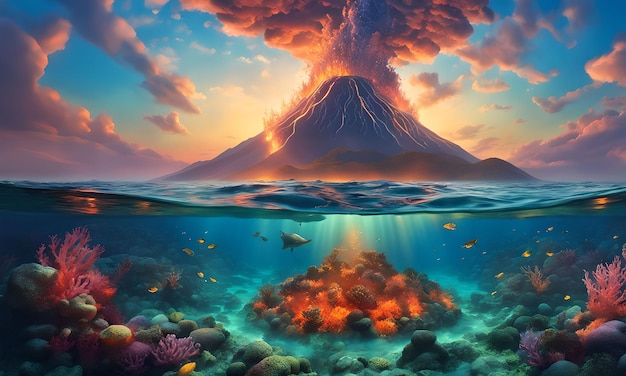 Unterwasservulkane im Meeresboden