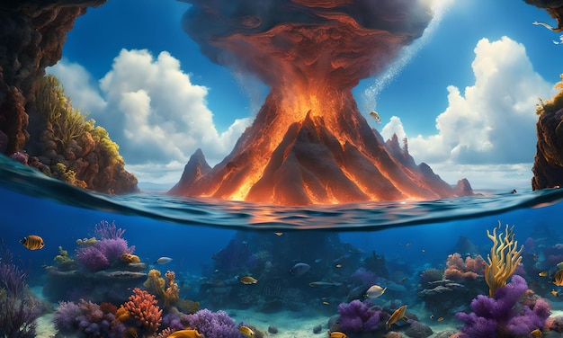 Foto unterwasservulkane im meeresboden