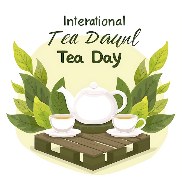 Foto unveiling the art of international tea day a vector illustration showcase