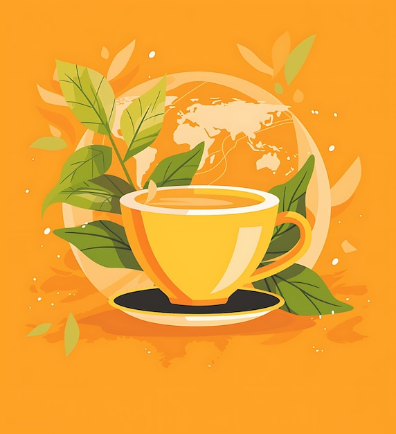 Foto unveiling the art of international tea day a vector illustration showcase