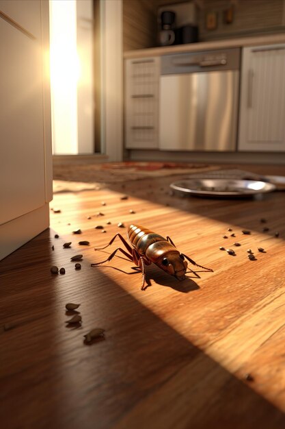 Unwillkommener Gast 3D-Kakerlaken im Haushalt