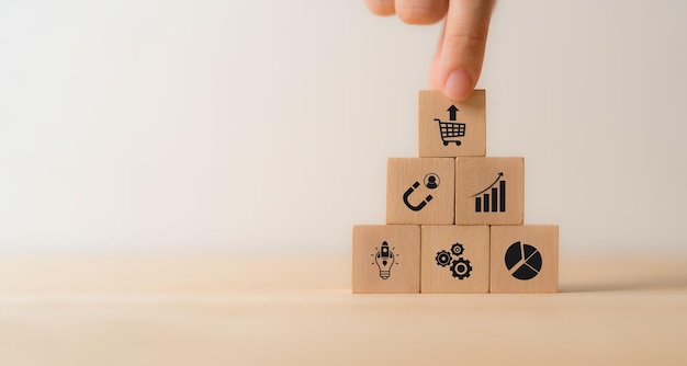 Upselling concepto de estrategia de marketing y ventas Técnica de ventas alienta a los clientes a comprar una actualización de servicio de producto adicional más cara Aumentar las ganancias mejorar la satisfacción del cliente