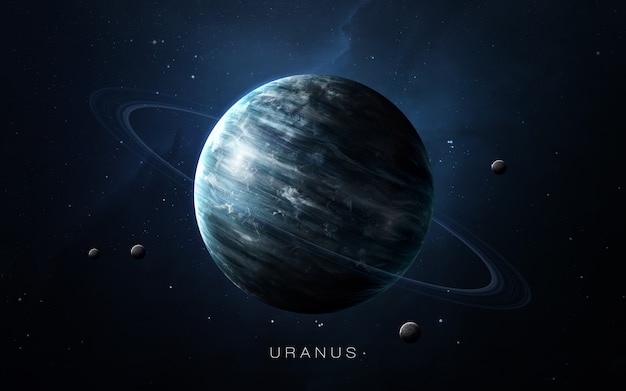 Uranus im Raum, 3D-Illustration. .