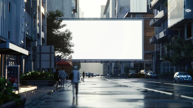 Urban Cityscape Billboard Mockup auf einer sonnigen Straße