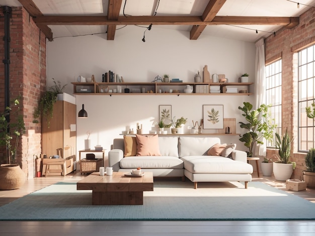 Urban Loft Living Interieur im Industriestil für ein stilvolles Wohnzimmer