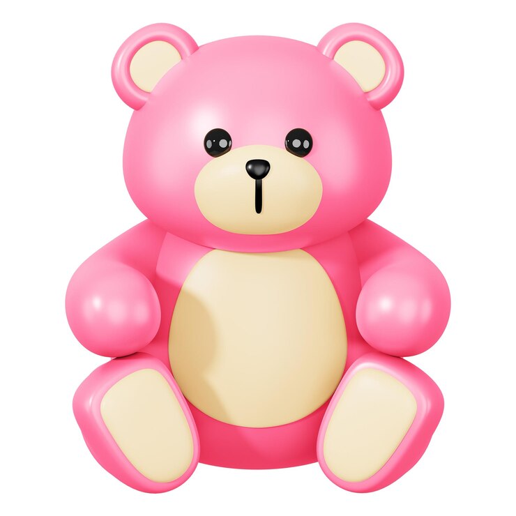 Foto urso de pelúcia rosa png ilustração 3d em fundo transparente