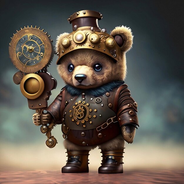 urso de pelúcia steampunk