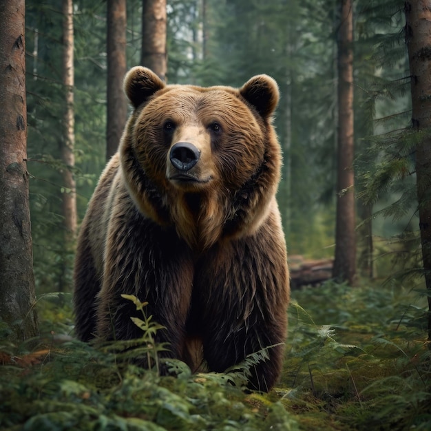 urso de perto na floresta