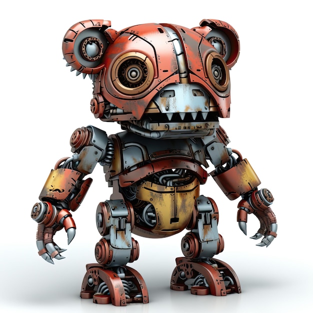 Urso ilustração zumbi 3d urso robô