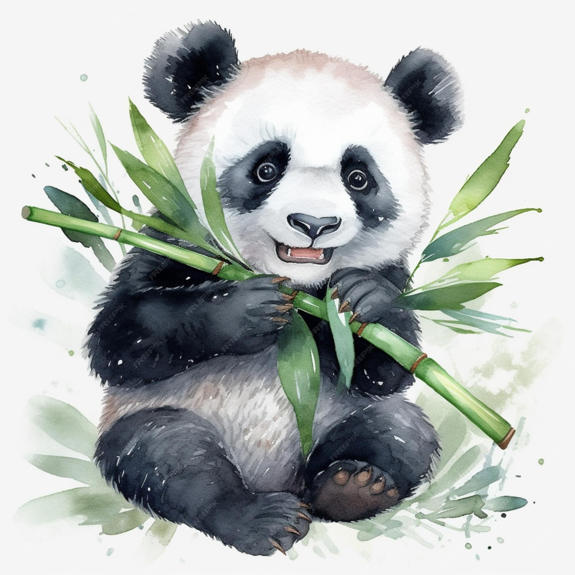 Fundo Uma Imagem De Urso Panda Sentado Em Bambu Fundo, Panda