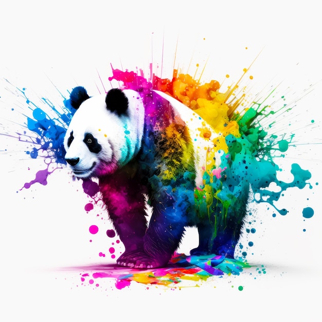 Um rosto de panda com um rosto preto e branco generative ai