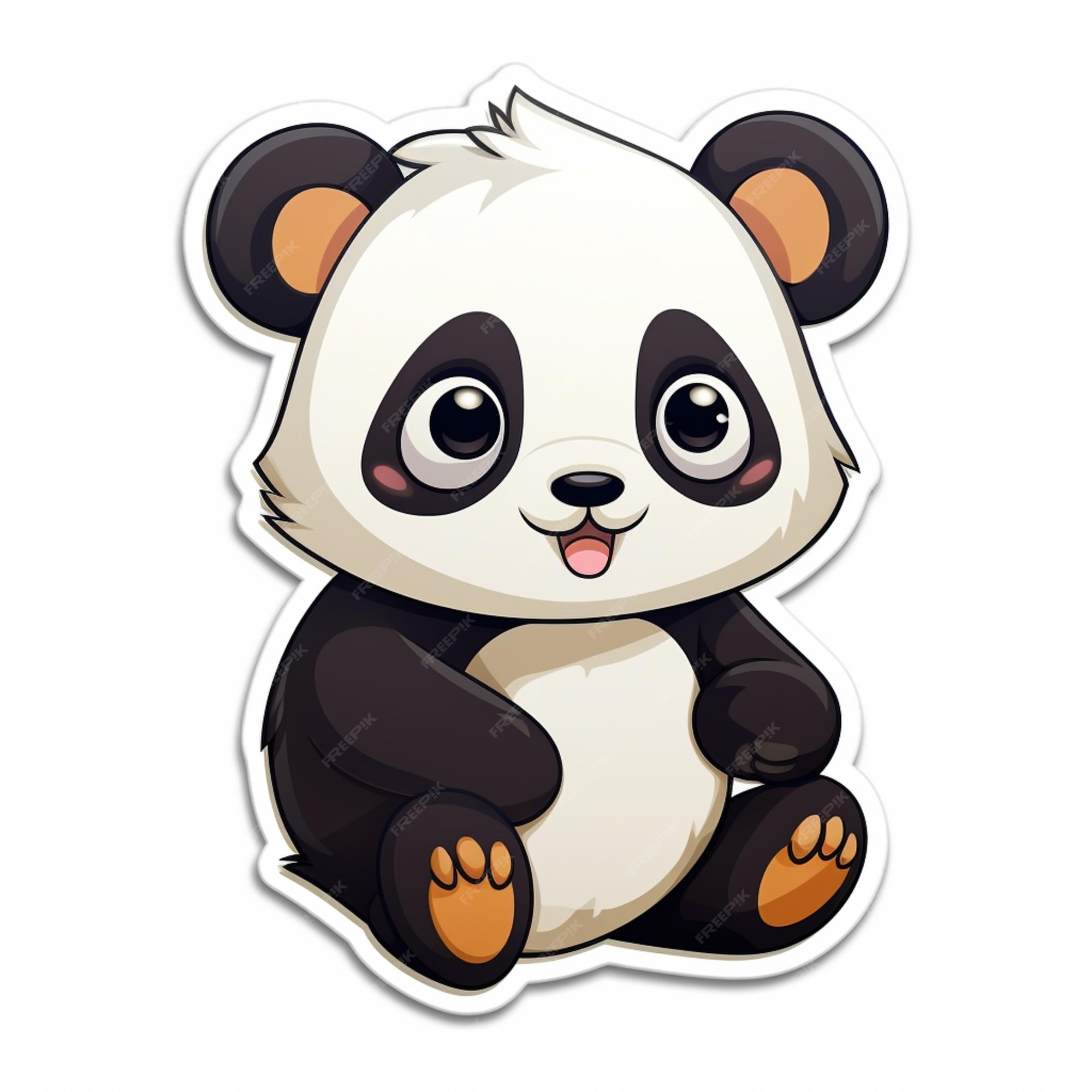 Baixe Urso Panda de Desenho Animado Adorável Sentado em Pé PNG - Creative  Fabrica