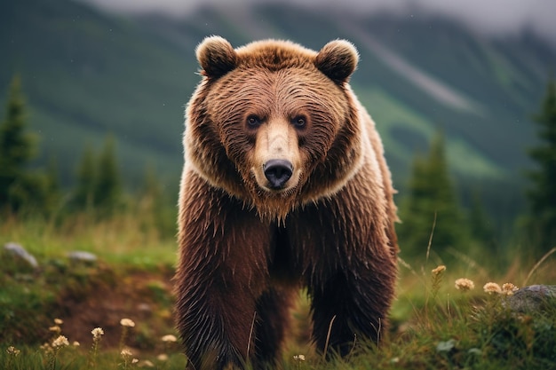 Urso pardo em estado selvagem